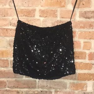 Ark & co. Black Sequin Mini Skirt